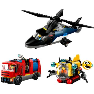 Конструктор Ремикс вертолетов, пожарных машин и подводных лодок LEGO City 60462