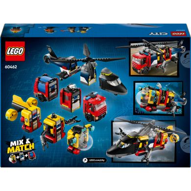 Конструктор Ремикс вертолетов, пожарных машин и подводных лодок LEGO City 60462