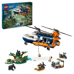 Конструктор Вертоліт у базовому таборі для дослідження джунглів LEGO City 60437