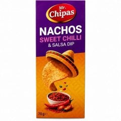 Кукурузные чипсы начос Mr. Chipas Sweet Chilli с сальсой,70г (40г начос+30г сальса) LT0628 5905591917377