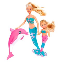 Кукольный набор Simba Steffi & Evi Love Штеффи и Эви Подруги-русалочки с дельфином и расческой 5733336