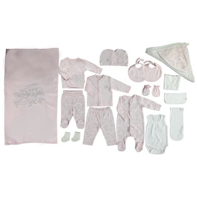 Набір для новонародженого Bebetto 0-3м/62см рожевий 20 предметів Z 649