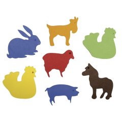 Набір фігурок тварин Rayher Ферма з спіненої гуми різнокольоровий 2,8-5 см 80 шт 30148999