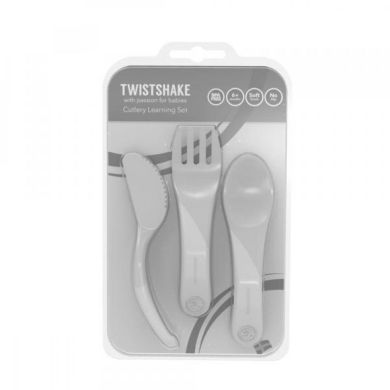 Набір приладдя Twistshake Learn Cutlery ложка, виделка та ніж лавандовий 78202, Лавандовий