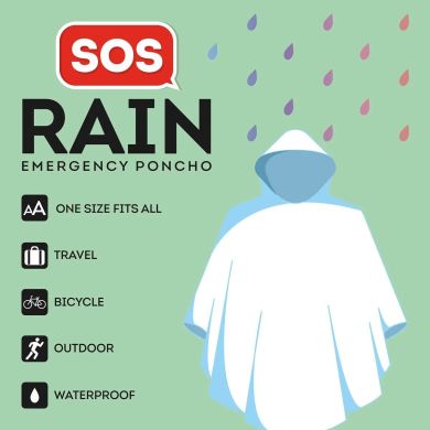 Одноразовый дождевик SOS Rain прозрачный Legami PONCHO0001