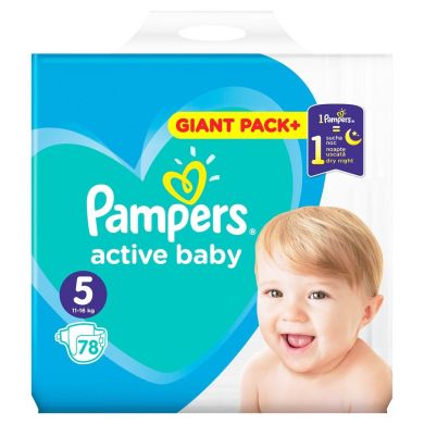 Подгузники Pampers Active Baby-Dry, размер 5, Junior, 11-16 кг, 78 шт 81680841 8001090950536, 78