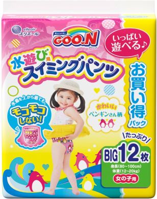 Трусики-підгузки японські для плавання Goo.N для дівчаток XL 12-20 кг 12 шт 853668 4902011856682, 12