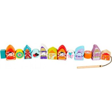Деревянная игрушка Cubika Поселок гномов на шнуровке 13654, Разноцветный