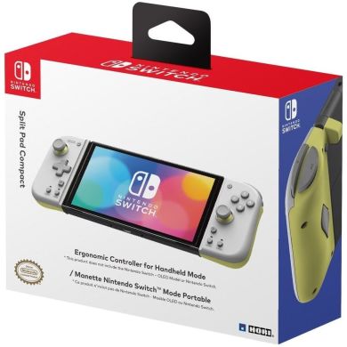 Додаткові контролери Hori Split Pad Compact для Nintendo Switch Light Grey x Yellow NSW-373U