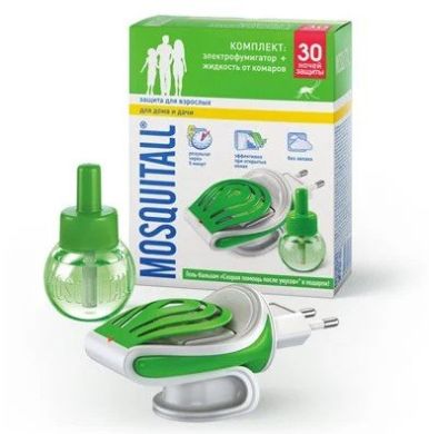 Электрофумигатор и жидкость от комаров на 30 ночей Mosquitall Захист для всієї родини 30мл 5345
