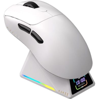 Игровая беспроводная мышь Ajazz AJ179 APEX-3 Mod-White-3950-8K Charging Dock