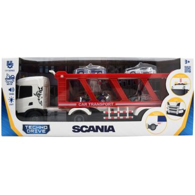 Игровой набор серии Large Truck АВТОПЕРЕВОЗЧИК SCANIA (автоперевозчик, 4 машины, свет, звук) 6414KS