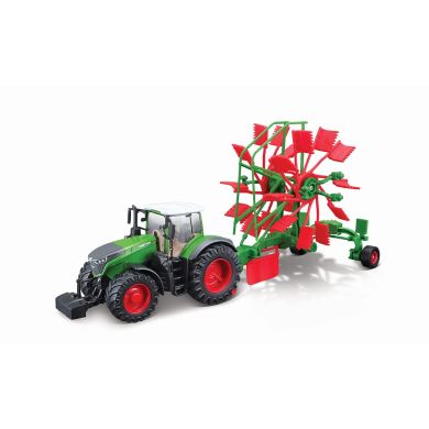 Модель ТРАКТОР FENDT 1050 VARIO з роторними валковими граблями (10 cm) Bburago 18-31665