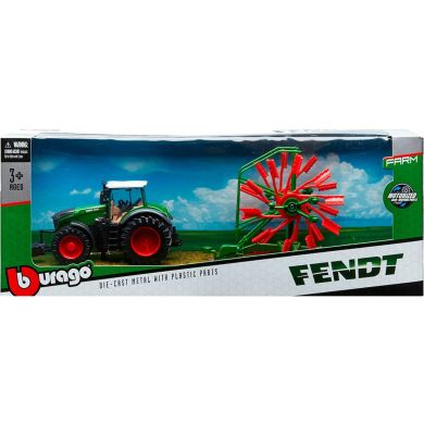 Модель ТРАКТОР FENDT 1050 VARIO з роторними валковими граблями (10 cm) Bburago 18-31665