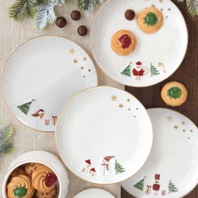 Набор 2 тарелки из фарфора &Oslash; 16 см в коробке LET IT SNOW POZZI MILANO 1338LSNO