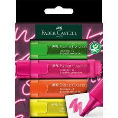 Набор маркеров текстовых Faber-Castell Textliner TL 46 Neon, 4 цвета в картонной коробке 32329 254600