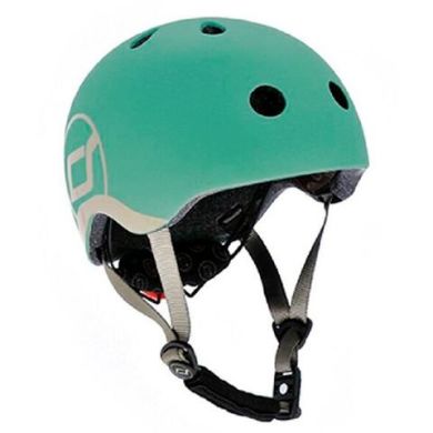 Шлем защитный детский Scoot and Ride, серо-зеленый, с фонариком, 45-51см SR-181206-FOREST