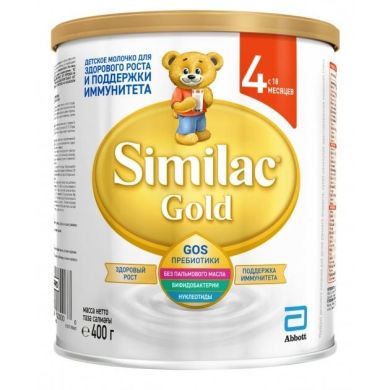 Сухий молочний напій Дитяче молочко Gold 4, 400 г (ж/б, з 18 місяців), Similac 58766