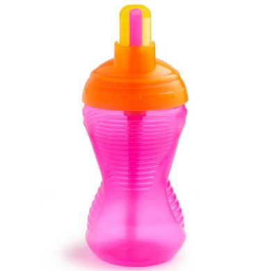 Чашка-непроливайка Munchkin Flip Straw Mighty Grip 296 мл рожева 40523.02, Рожевий