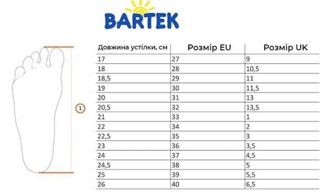 Чоботи дитячі для дівчинки Bartek 20 чорні W-610670/BAX