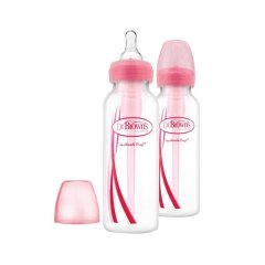 Детская бутылочка для кормления Dr.Brown's с узким горлышком 250 мл розовая 2 шт SB82305-ESX, Розовый