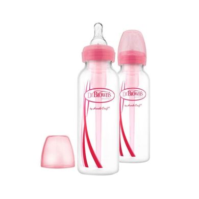 Дитяча пляшечка для годування Dr.Brown's з вузькою шийкою 250 мл рожева 2 шт SB82305-ESX, Рожевий