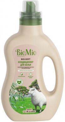 Екологічний гіпоалергенний кондиціонер для білизни BioMio Bio-Soft з ефірною олією евкаліпта і екстрактом бавовни концентрат 33 прання/1 л 1509-02-02 4603014008527