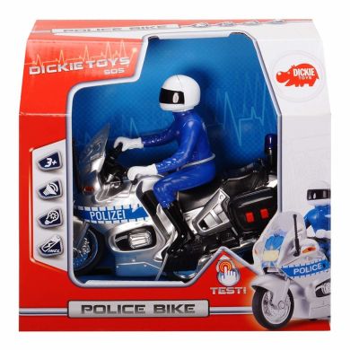 Игрушечный мотоцикл Dickie toys Полицейский патруль с фигуркой с эффектами 15 см 3712004