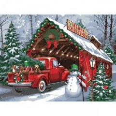 Картина по номерам SANTI Рождественские праздники, 30*40см, LED подсветка Santi 956444