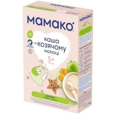 Каша молочная Гречневая с яблоком и морковью на козьем молоке 200 г, Мамако