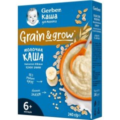 Каша суха молочна швидкорозчинна Gerber Пшенично-вівсяна з кіноа та бананами для дітей із 6 місяців 240 г 8445291121430