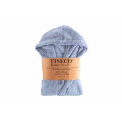 Халат детский, микрофланель, DELUX, р.110/116, голубой Tiseco 3601NOVABLUE