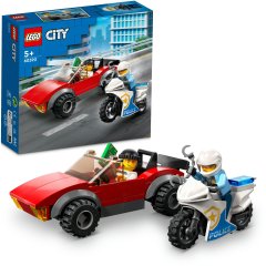 Конструктор LEGO City Преследование автомобиля на полицейском мотоцикле 59 деталей 60392