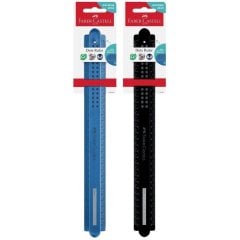 Линейка пластиковая Faber-Castell Dots, длина 30 см, цвет черный или голубой, 172130 172130