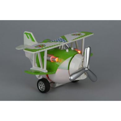 Самолет металический инерционный Same Toy Aircraft зеленый со светом и музыкой SY8012Ut-4