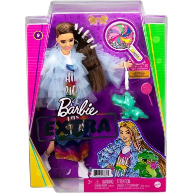 Лялька Barbie Барбі Екстра у довгій веселковій сукні GYJ78