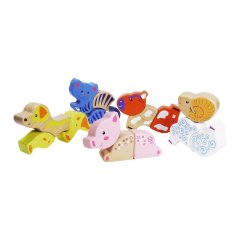 Магнітно-дерев'яні іграшки Wumba Свійські тварини, 5 тварин, 15 деталей 90002