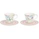 Набор из 2 кофе чашек с блюдцами, 80 мл BIRDS MELODY POZZI MILANO I006R1787BIME