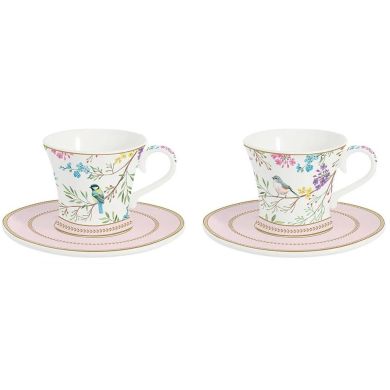 Набор из 2 кофе чашек с блюдцами, 80 мл BIRDS MELODY POZZI MILANO I006R1787BIME