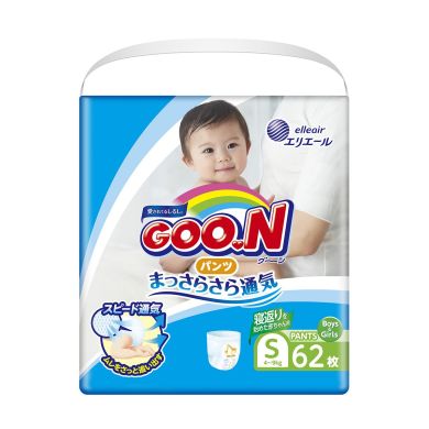Підгузки японські Goo.N S для дітей 4-9 кг 62 шт 853625 4902011850635, 62