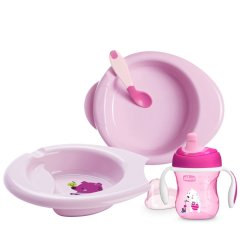 Подарочный набор посуды Meal Set, от 6м+ (девочка) Chicco 16200.11, Розовый