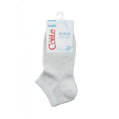 Шкарпетки дитячі вискозні CE ACTIVE короткі, люрексові р.25, світло-сірі Conte 17С-57СП