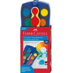 Акварельные краски сухие Faber-Castell CONNECTOR Скрепляй вместе 24 цвета с кроющими белилами 125020