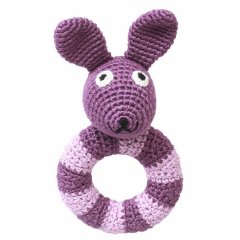 Погремушка-кольцо natureZOO Кролик фиолетовый вязаный 30066, Фиолетовый