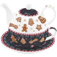 Чайник 350мл из фарфора в коробке GINGERBREAD POZZI MILANO 0104GING