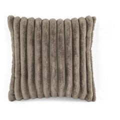 Декоративна подушка із хутра кролика, 45x45 см, сірокоричн, Tiseco 3523TAUPE