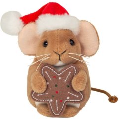 Іграшка м'яка Різдвяна мишка з печивом 11 см Teddy Hermann 946151