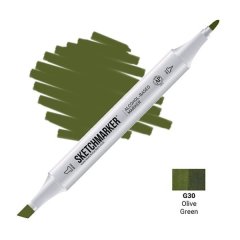 Маркер спиртовой двухсторонний Sketchmarker Olive Green SM-G030