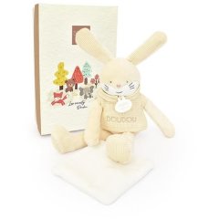 Мягкая игрушка Зайка-комфортер бежевый, 25 см DouDou DC4186