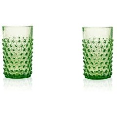 Набор 2шт стаканов мерхл. Smoke Hobnail 200мл, зеленый KLIMCHI 21013/200-736/27/2